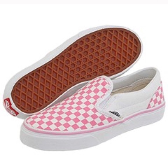 pink slip on checkered vans